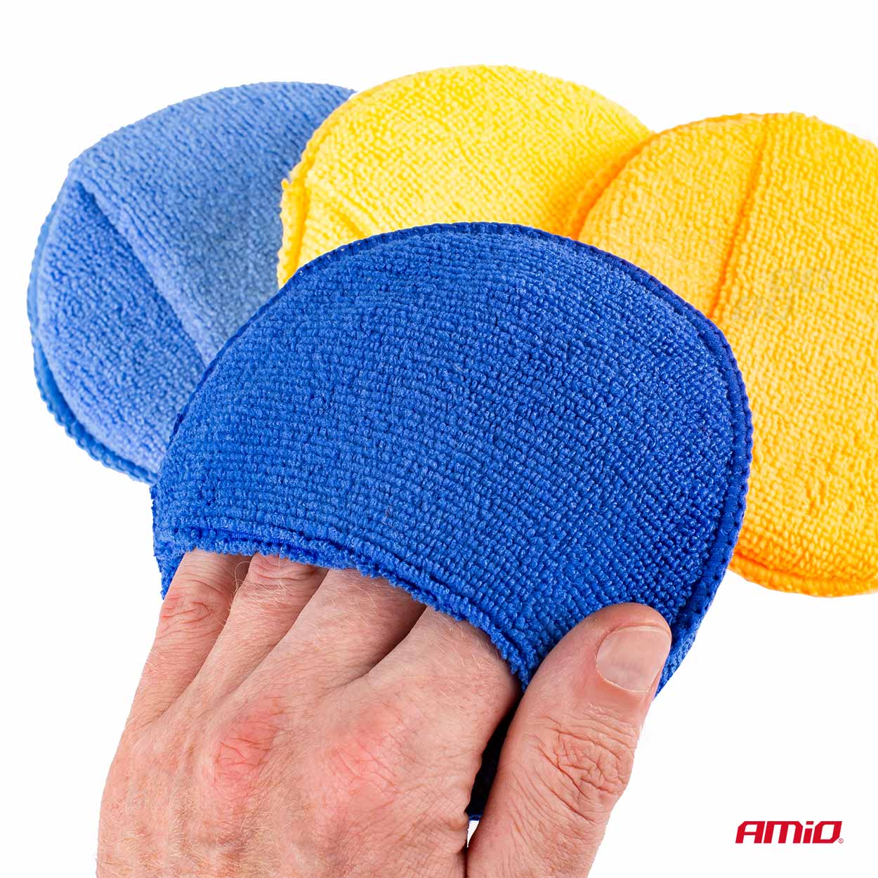 AMiO - Sada okrúhlych leštidiel z mikrovlákna s vreckom na prsty 4x125 mm