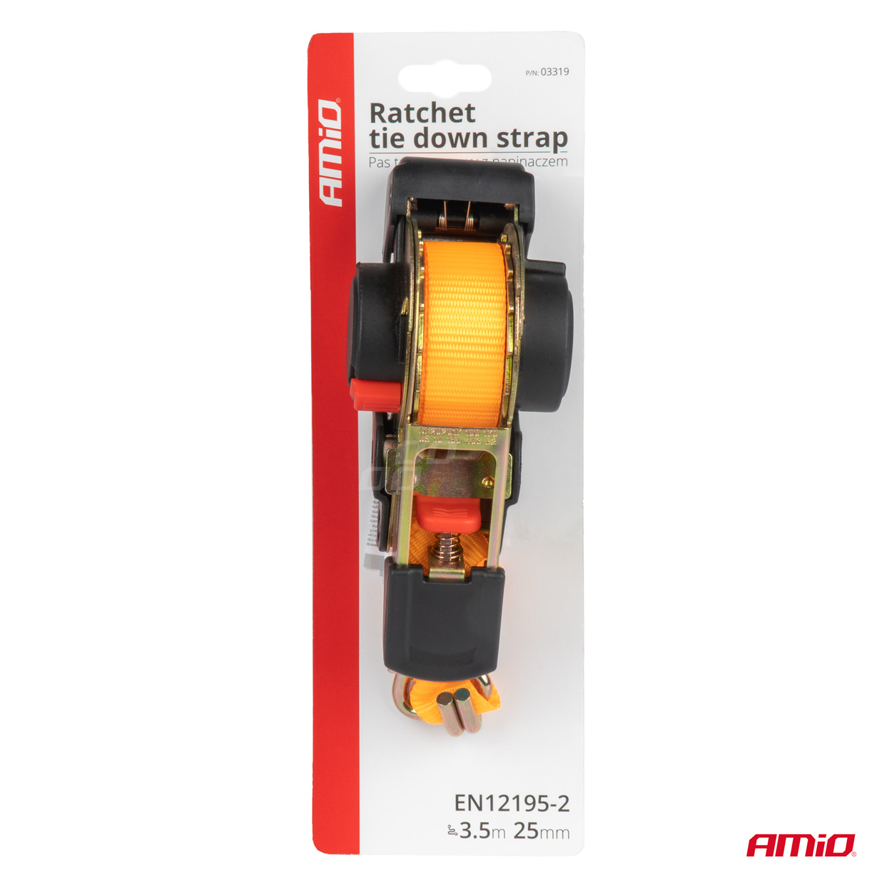 AMiO - Upínacie pásy s račňou 640/320kg 25mm 3,5m J-TYPE