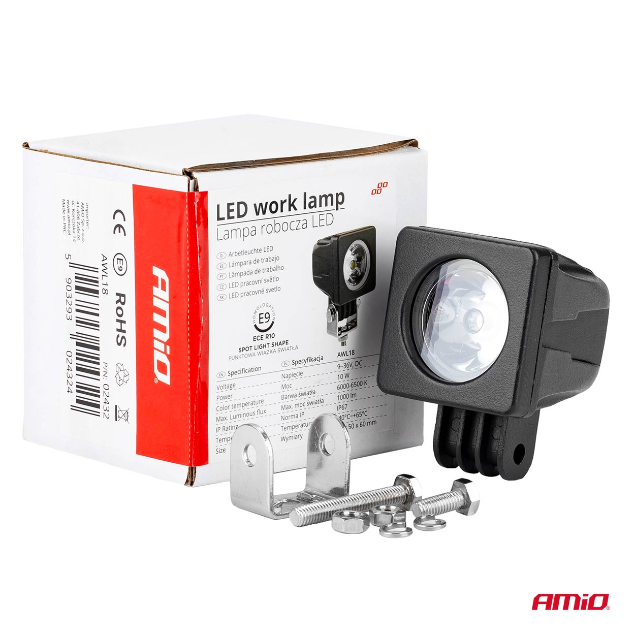 AMiO - Pracovné LED svetlo AWL18 1LED HP SPOT 9-36V