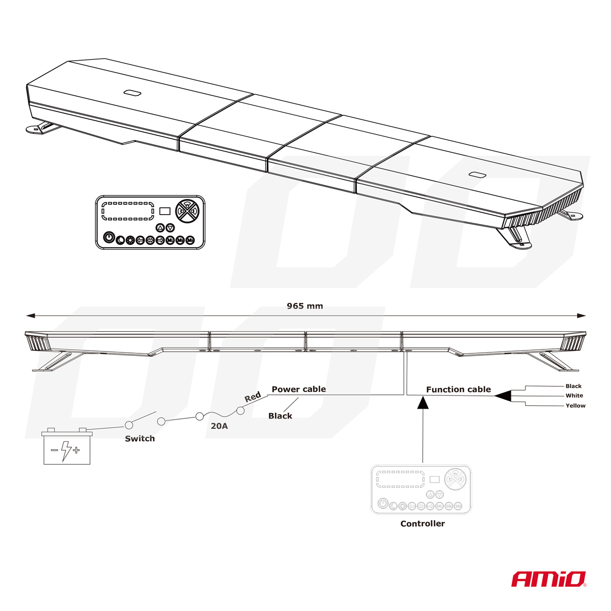 AMiO - Svetelná lišta LED 180 LED 1372mm