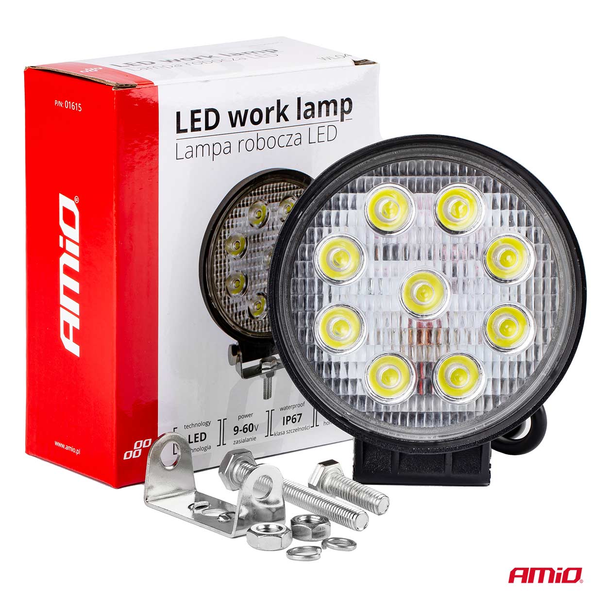 AMiO - Pracovné LED svetlo AWL04 9 LED FLOOD 9-60V