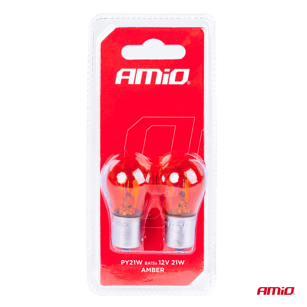 AMiO - Halogénové žiarovky PY21W BA15S 12V AMBER 2ks blister