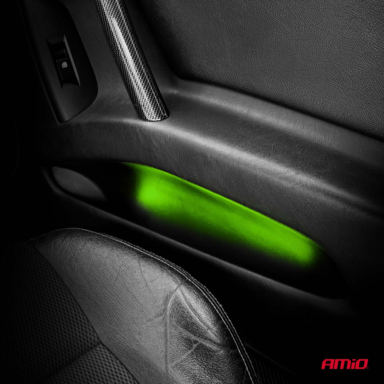AMiO - LED pásiky COB do auta zelené, 2x30cm, 12 V,