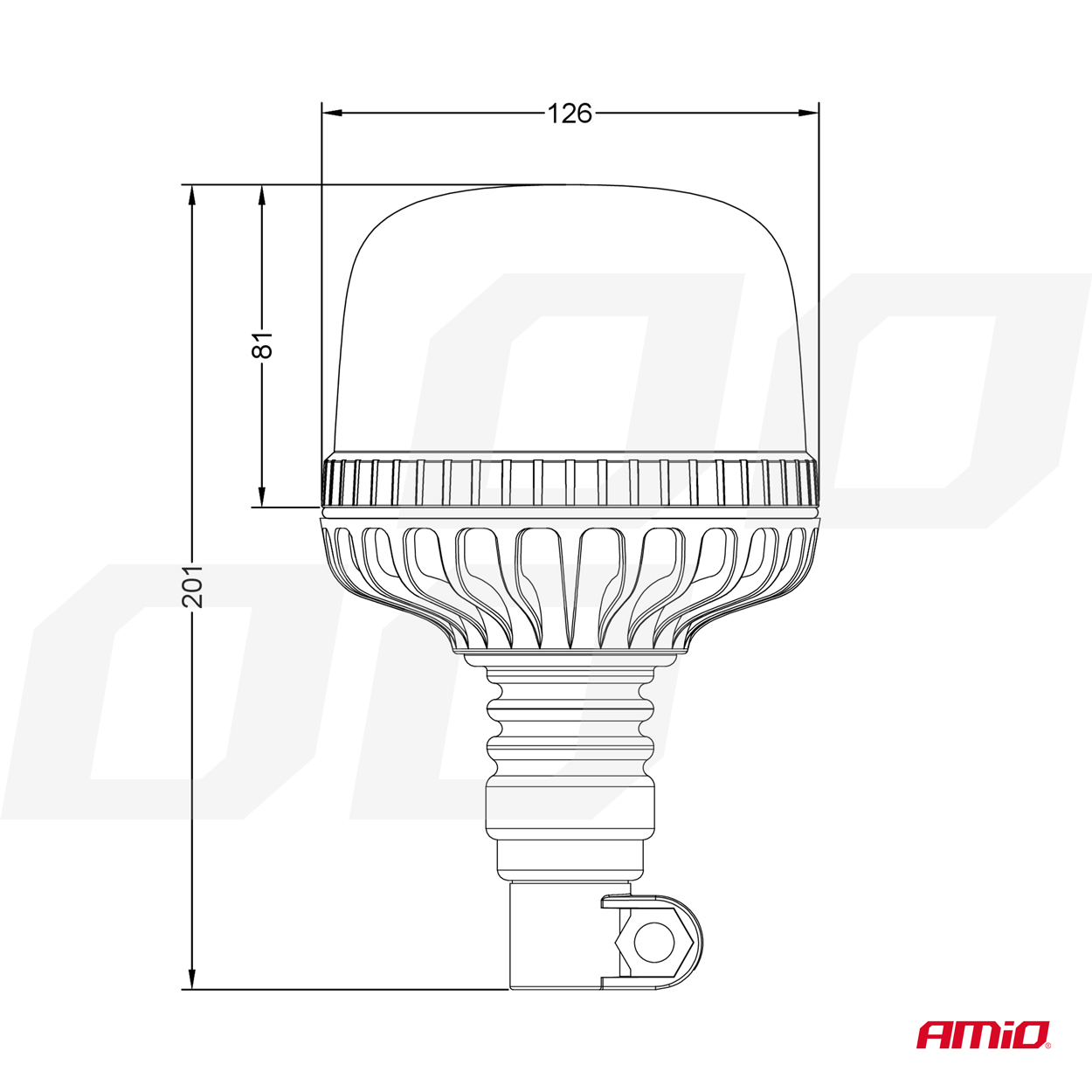 AMiO - LED výstražný maják W25P 12/24V IP66