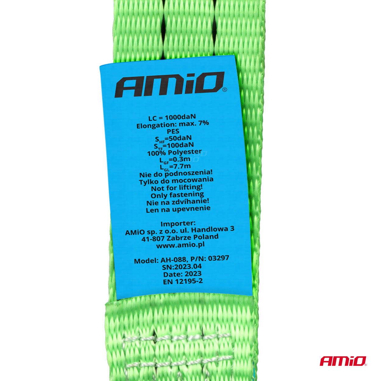 AMiO - Upínací popruh s račňou 2000kg 38mm 8m