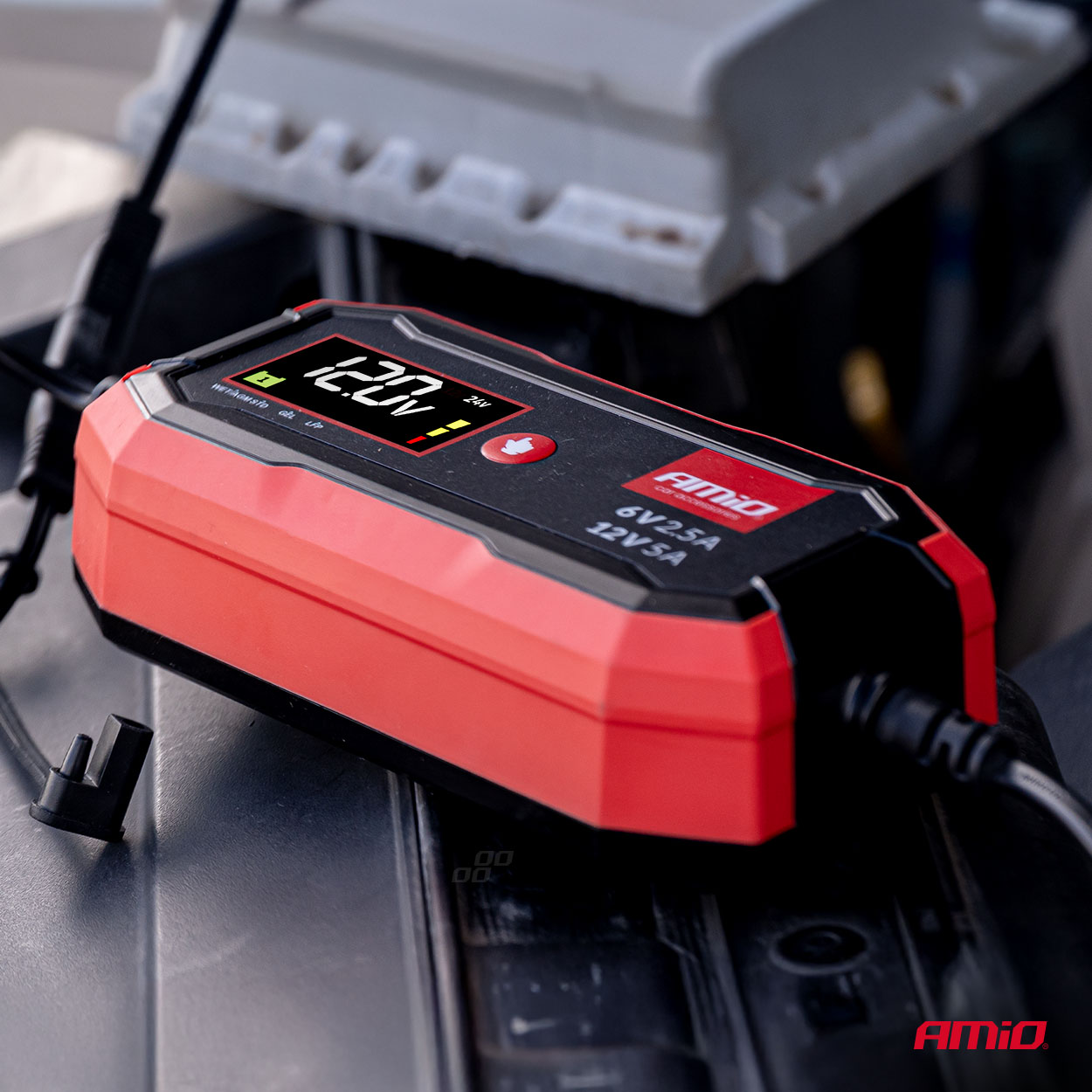 AMiO - Nabíjačka digitálna AGM GEL STD LiFePo4 MAX 5A 6/12V PRO