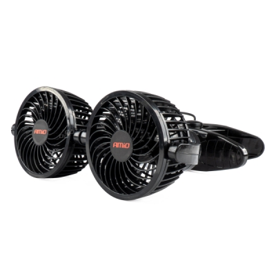 AMiO - Ventilátor do auta s klipom 2x4" 12V