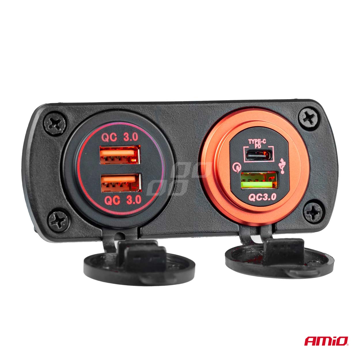 AMiO - Nabíjačka USB+USB-C 12/24V MOD-08