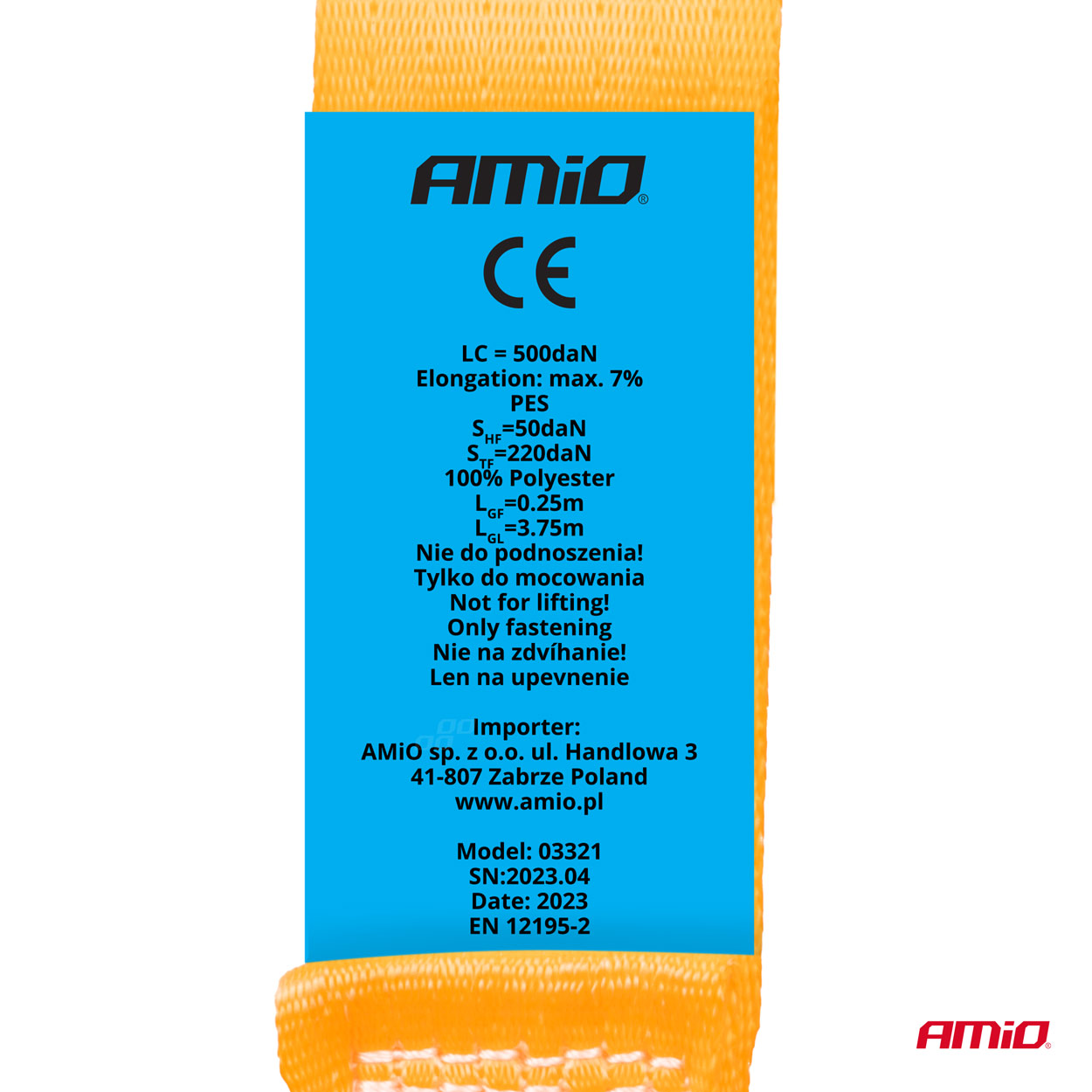 AMiO - Upínacie pásy s račňou 1000/500kg 38mm 4m J-TYPE