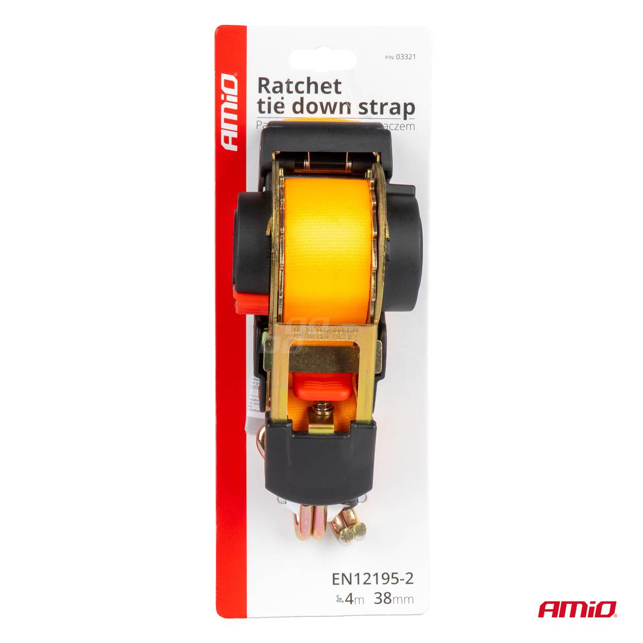 AMiO - Upínacie pásy s račňou 1000/500kg 38mm 4m J-TYPE