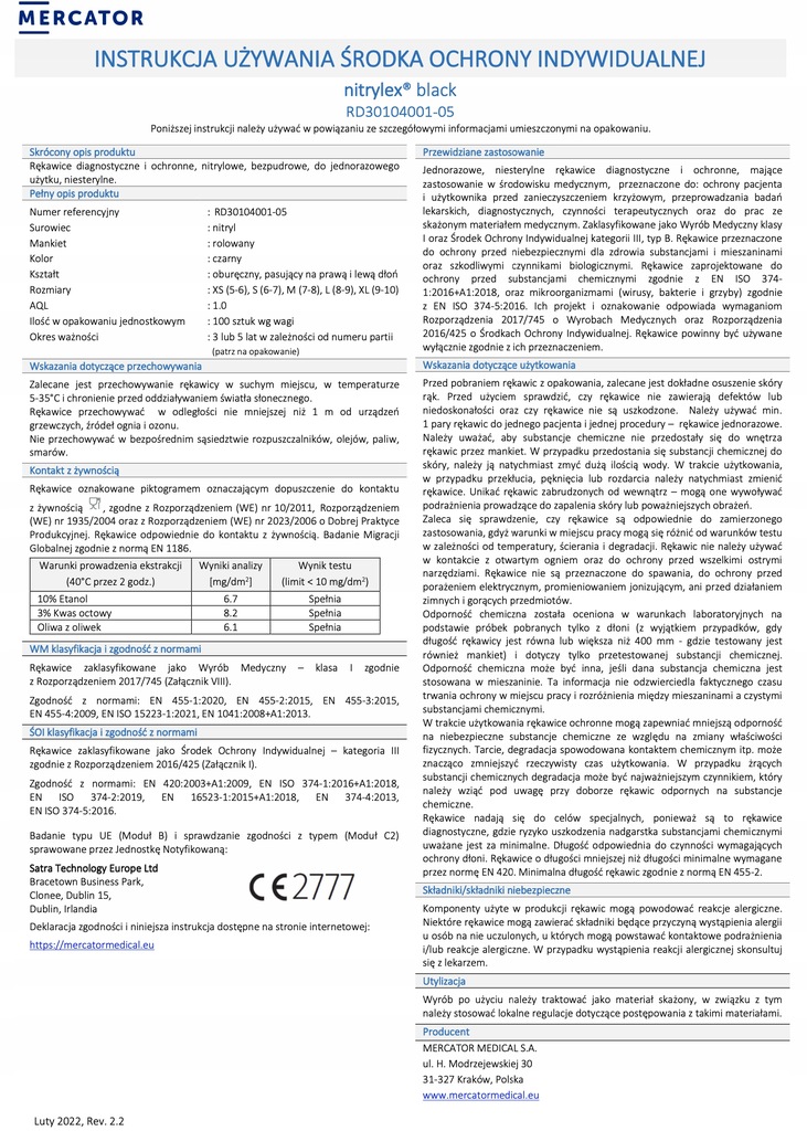 MERCATOR - Nitrilové rukavice Nitrylex Basic veľkosť S, 100ks