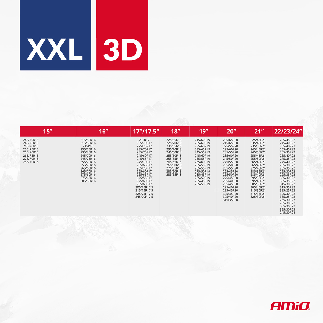 AMiO - Textilné snehové reťaze 3D XXL EN16662-1 Önorm V5121 2ks