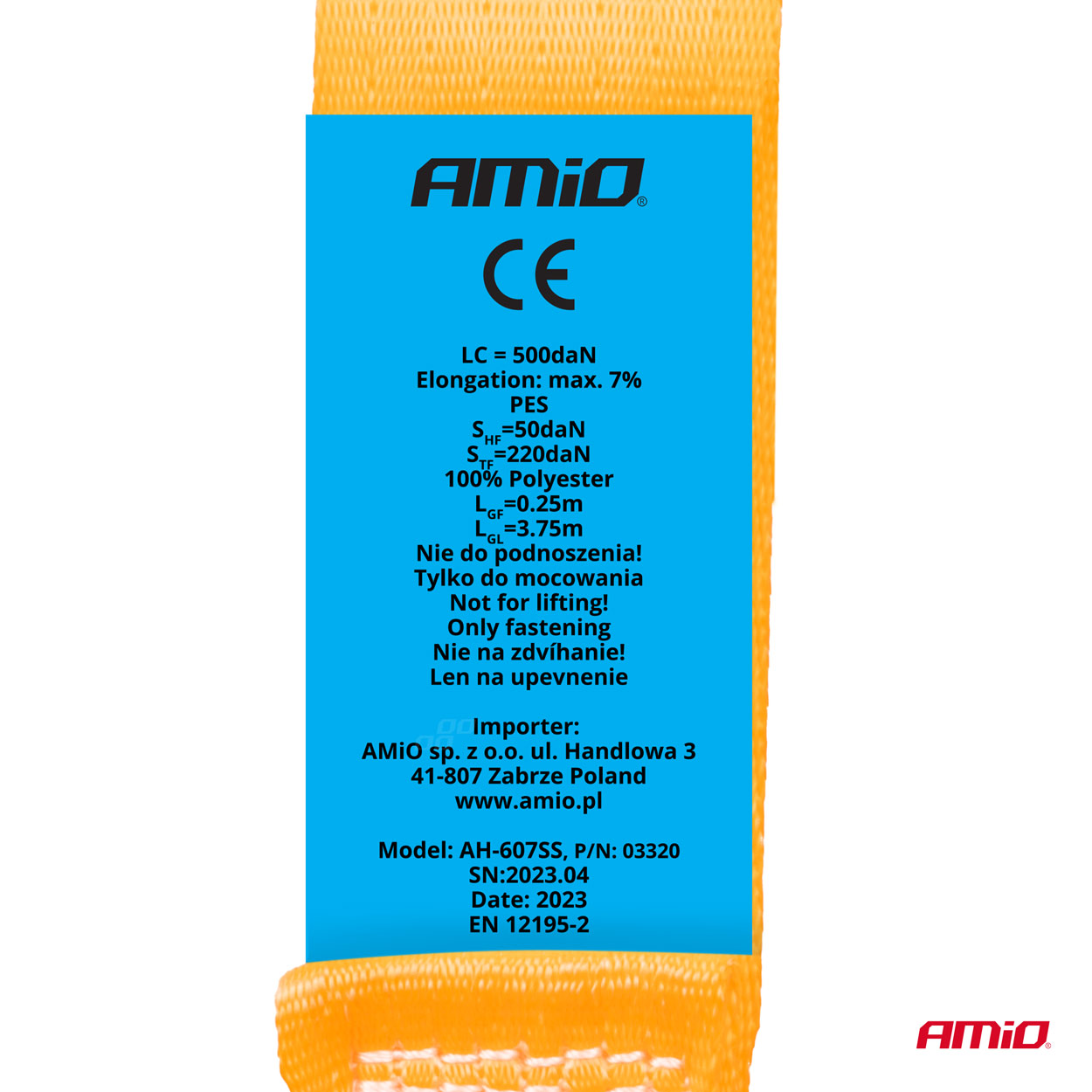 AMiO - Upínacie pásy s račňou 1000/500kg 38mm 4m S-TYPE