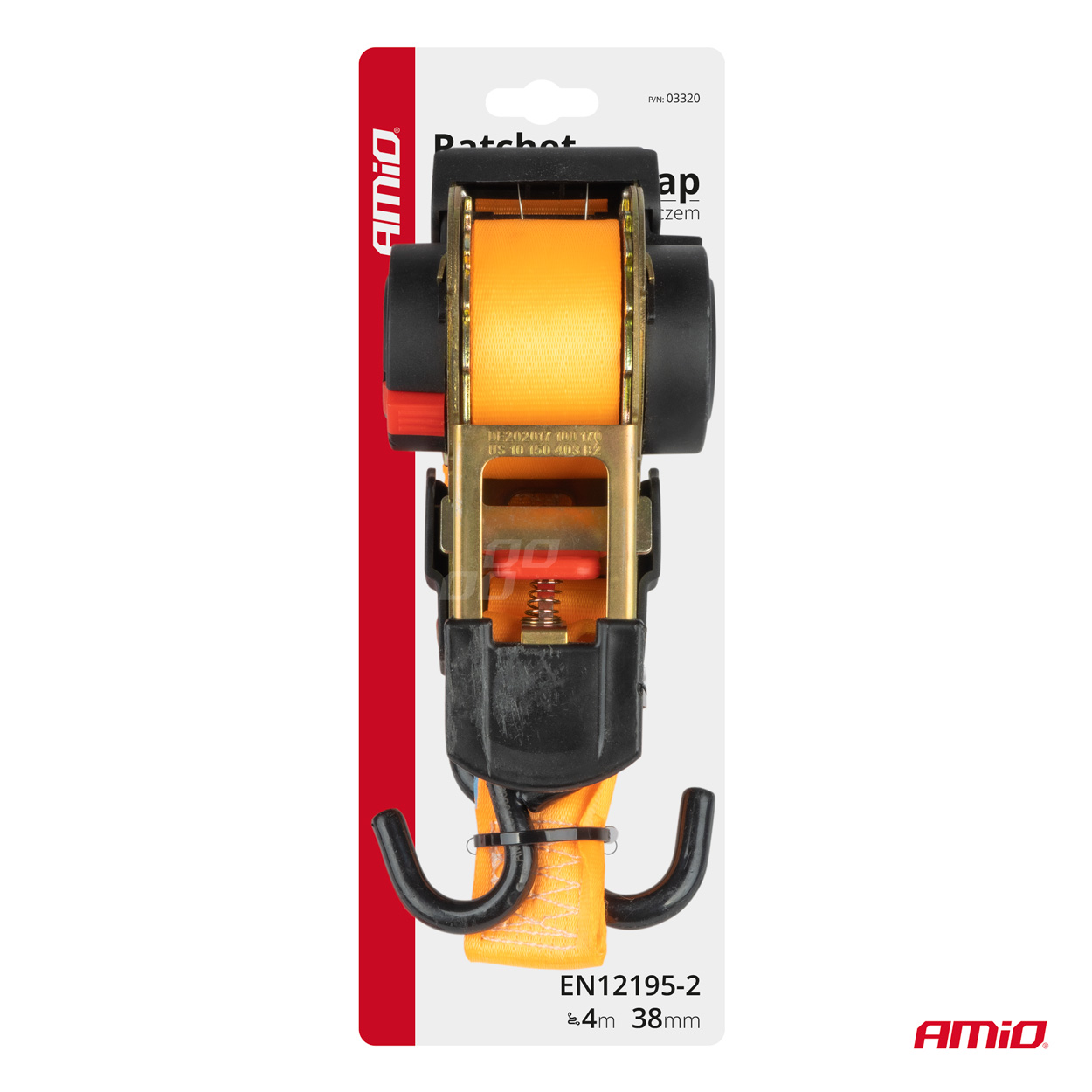 AMiO - Upínacie pásy s račňou 1000/500kg 38mm 4m S-TYPE