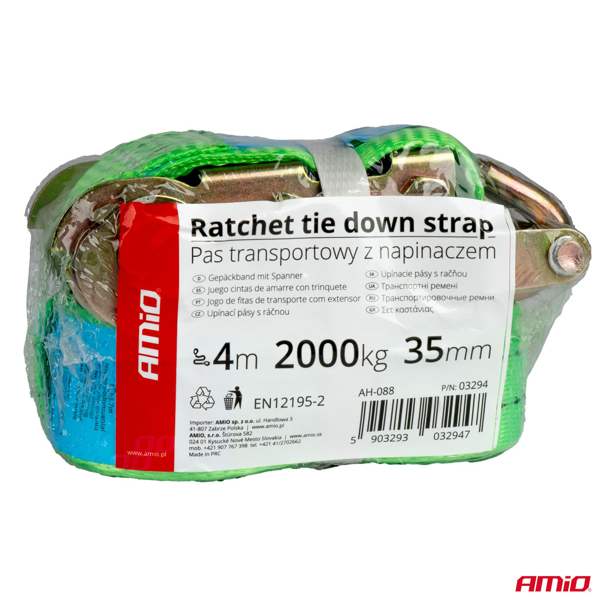 AMiO - Upínací popruh s račňou 2000kg 38mm 4m