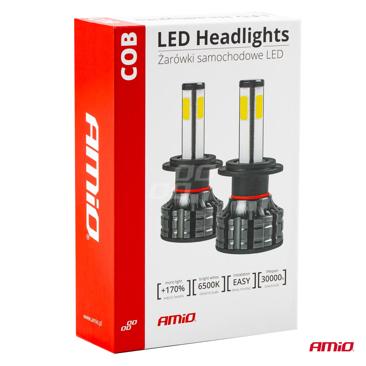 AMiO - LED žiarovky hlavného svietenia H1 COB 4Side