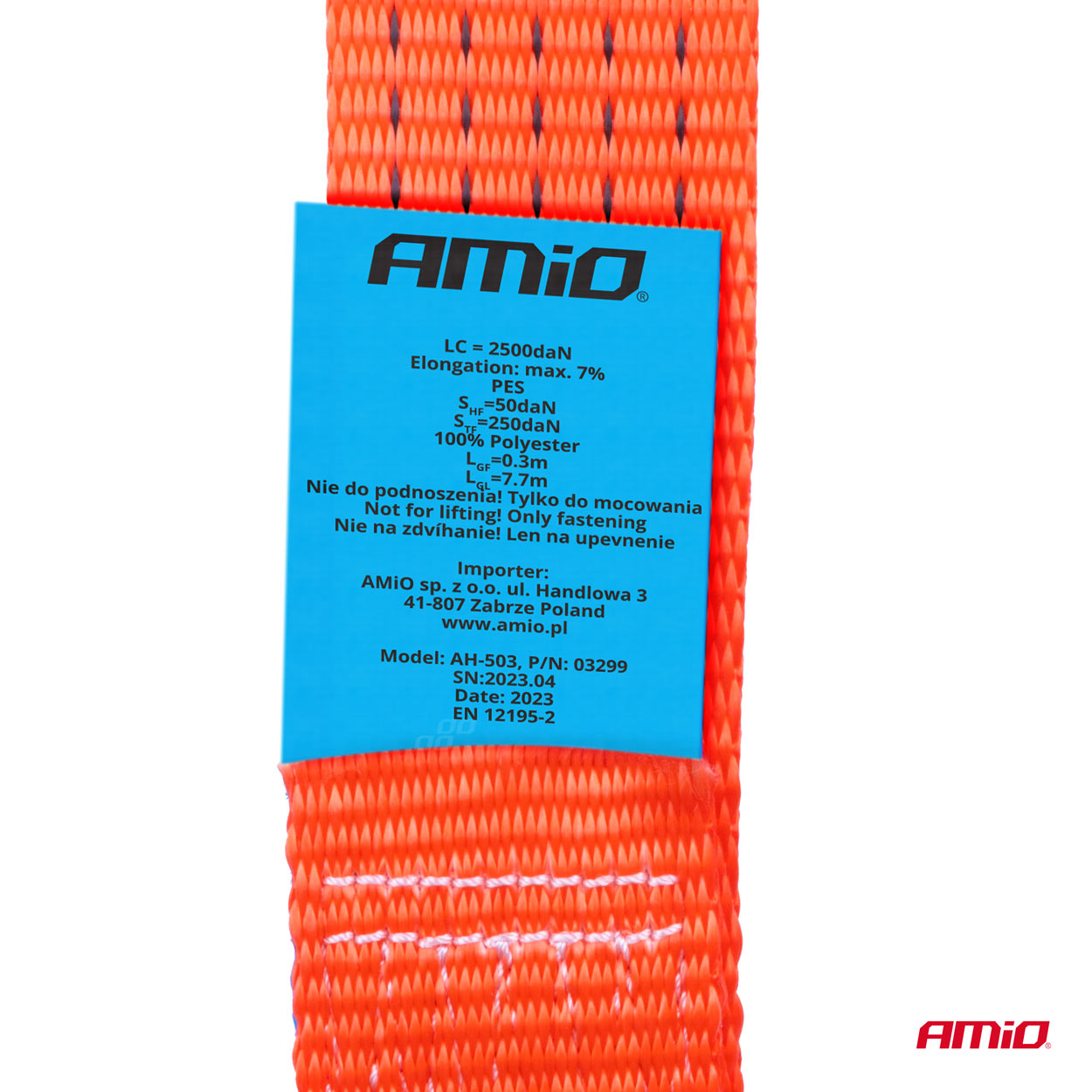 AMiO - Upínací popruh s račňou 5000kg 50mm 8m