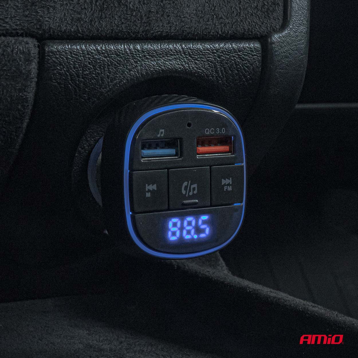 AMiO - FM transmitter 2×USB-A 12/24V