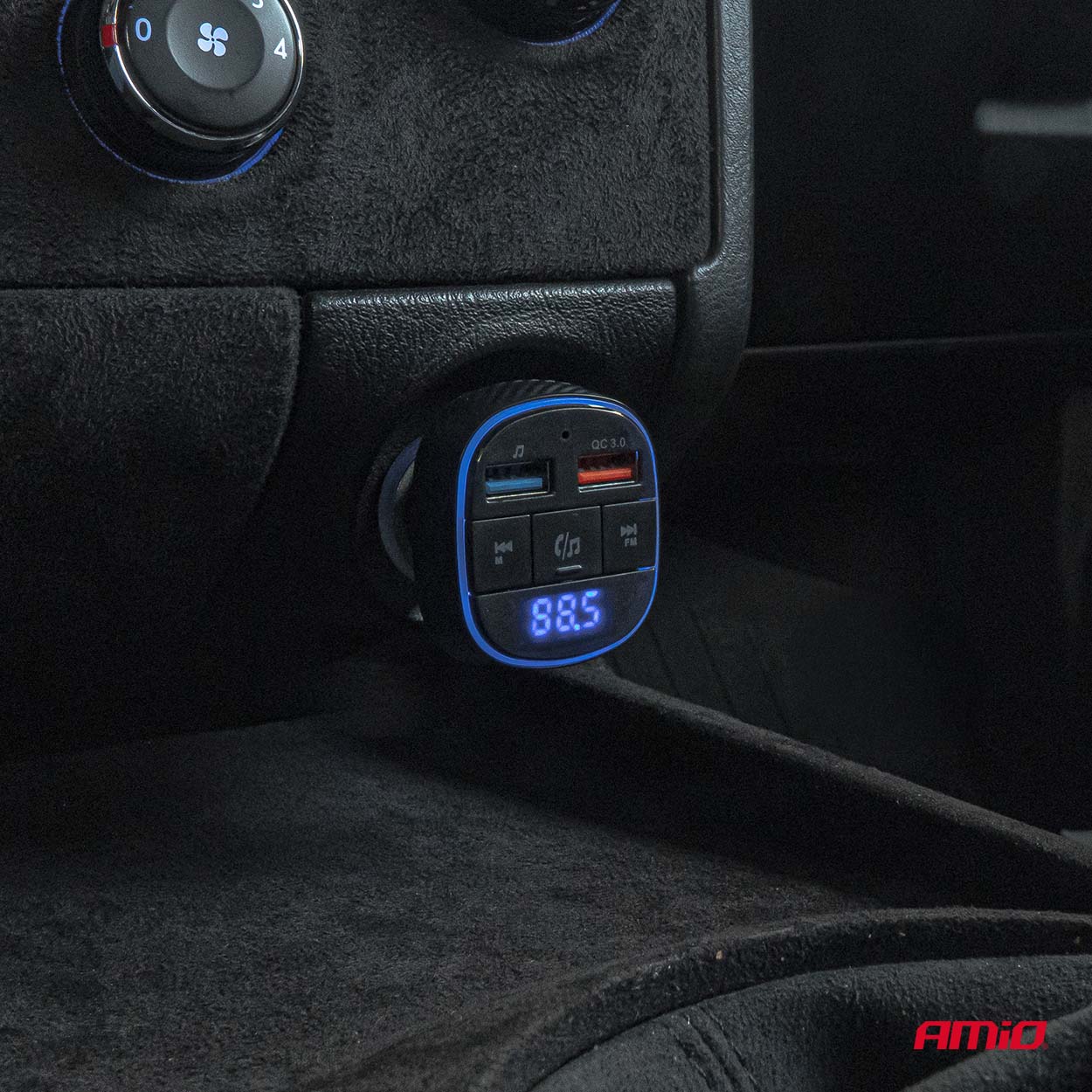 AMiO - FM transmitter 2×USB-A 12/24V