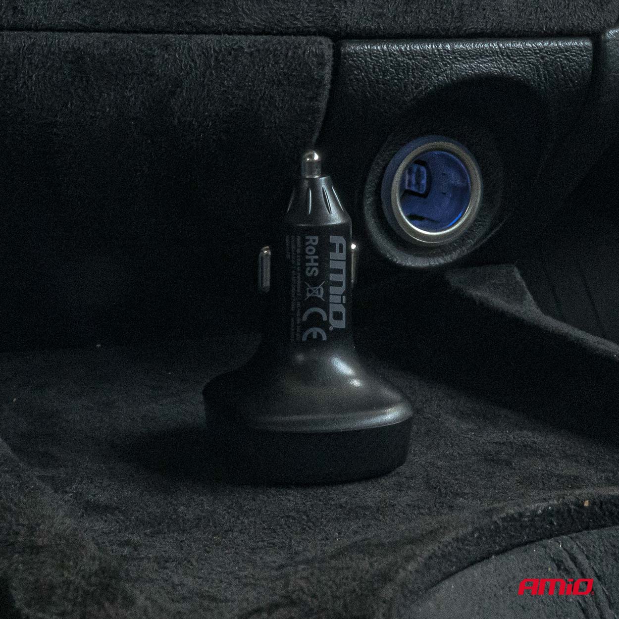 AMiO - FM transmitter 2×USB-A 12/24V