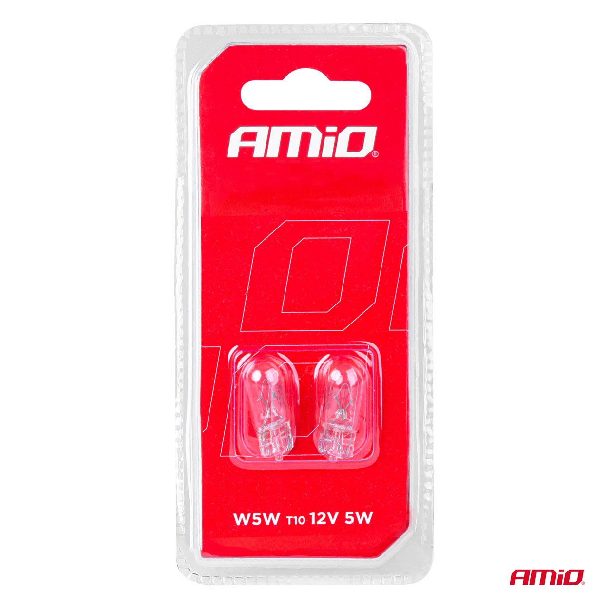 AMiO - Halogénové žiarovky T10 W5W W2.1x9.5d 12V 2ks blister