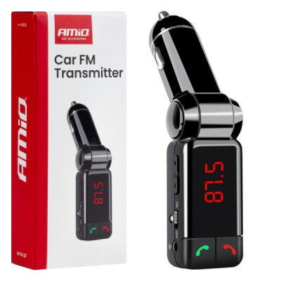 AMiO - FM transmitter 2×USB-A 12V 24V