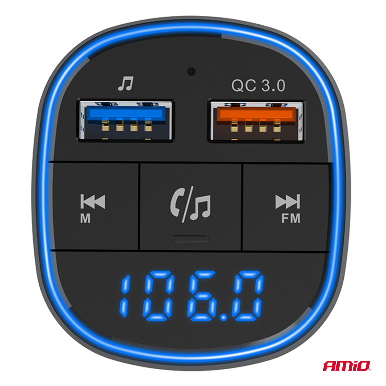 AMiO - FM transmitter 2×USB-A 12/24V