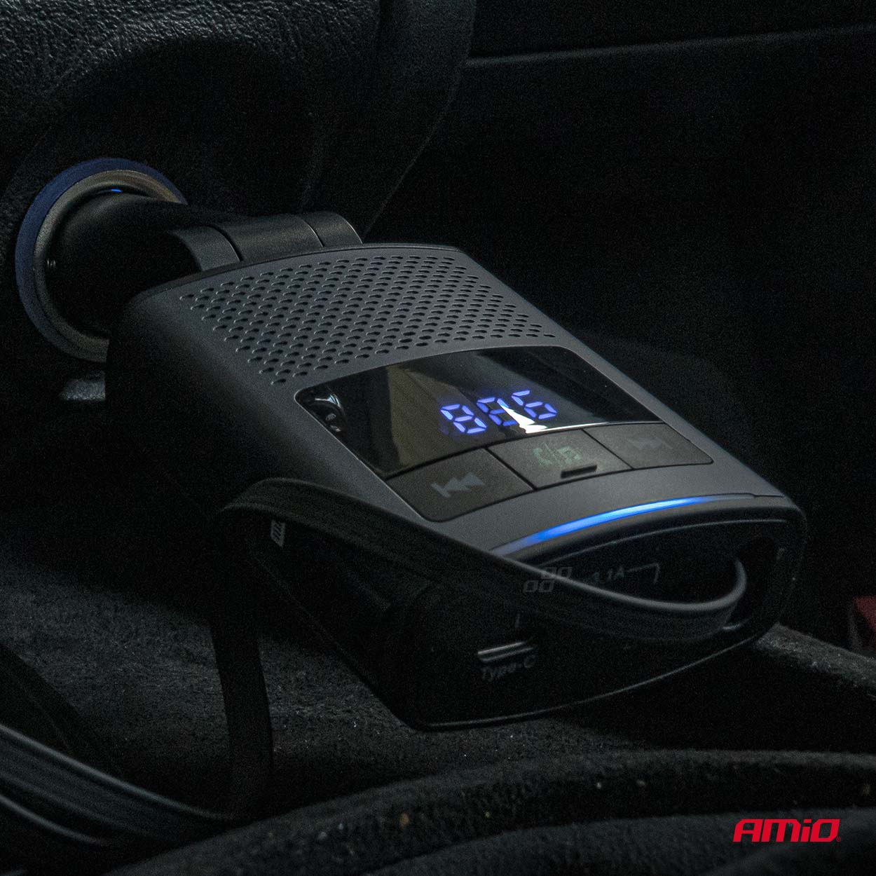 AMiO - FM transmitter 1×USB-A 1×USB-C 12/24V