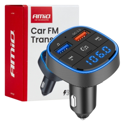 AMiO - FM transmitter 2×USB-A 12/24V
