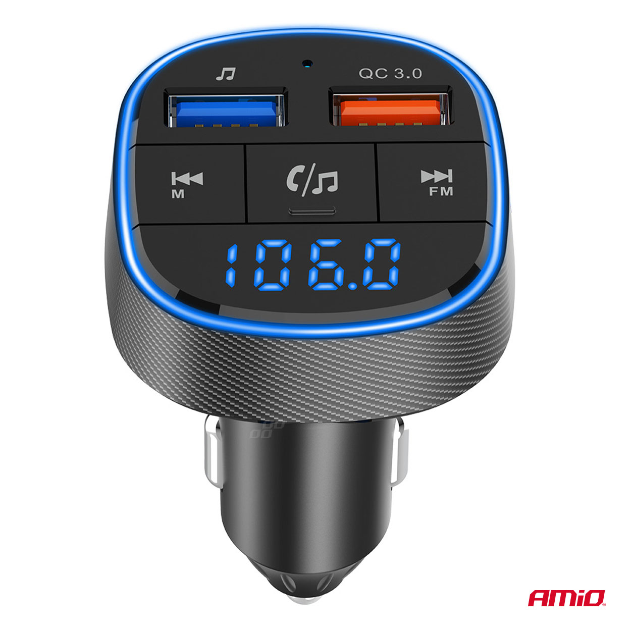 AMiO - FM transmitter 2×USB-A 12/24V