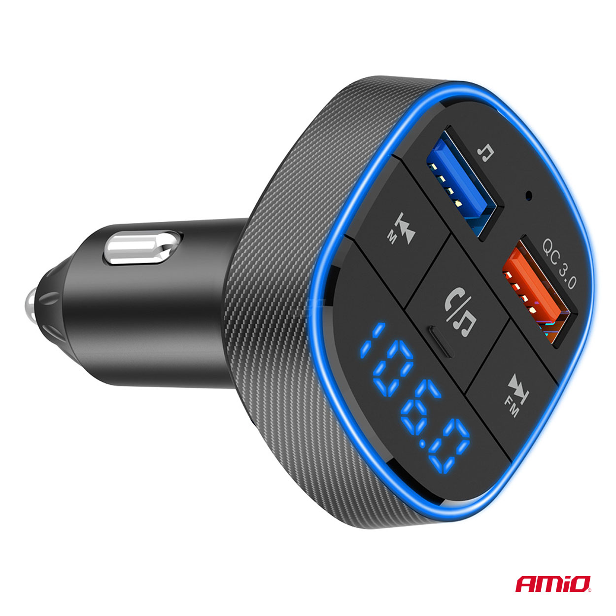 AMiO - FM transmitter 2×USB-A 12/24V