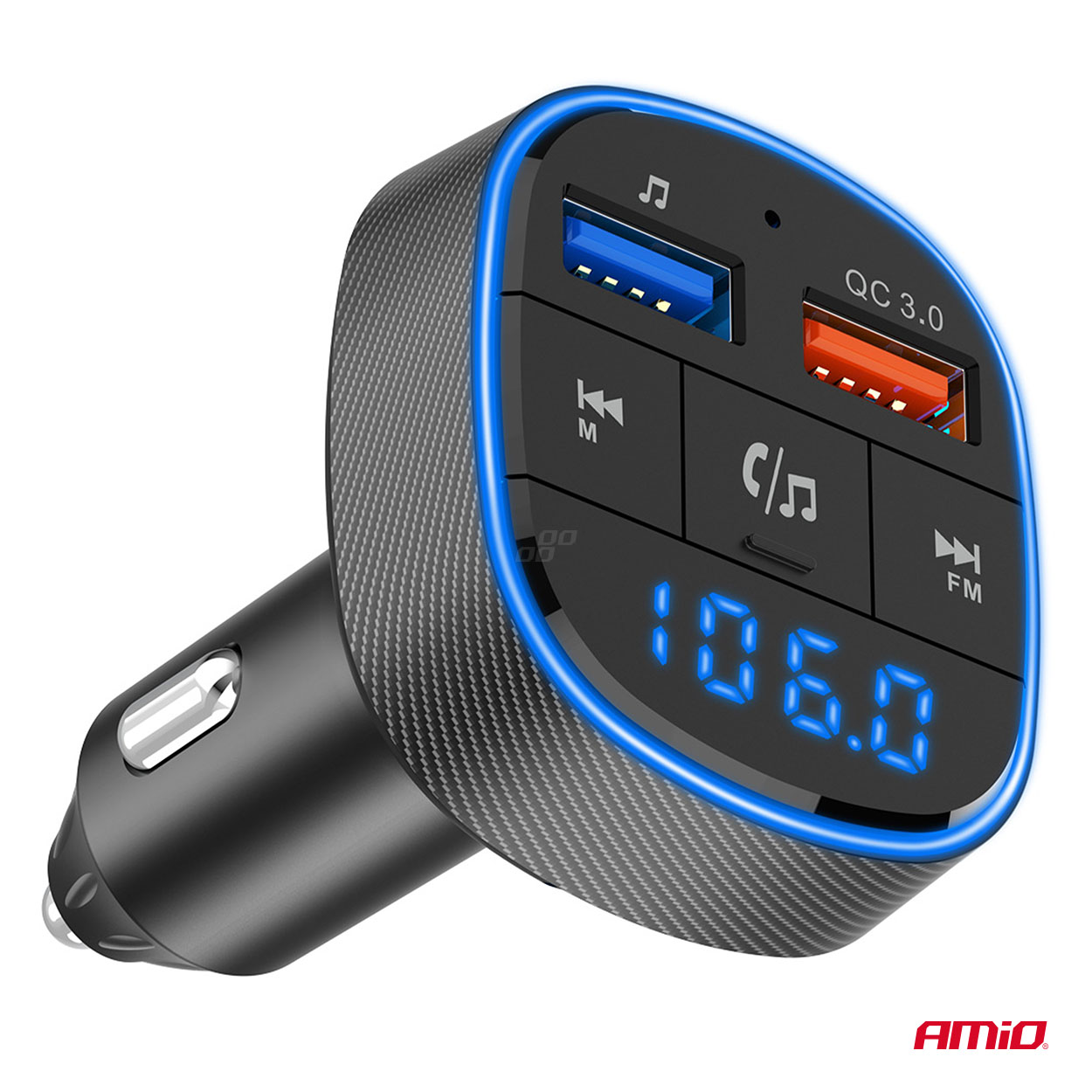AMiO - FM transmitter 2×USB-A 12/24V