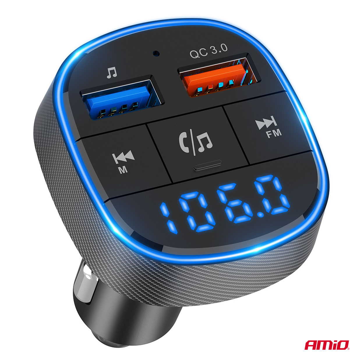 AMiO - FM transmitter 2×USB-A 12/24V
