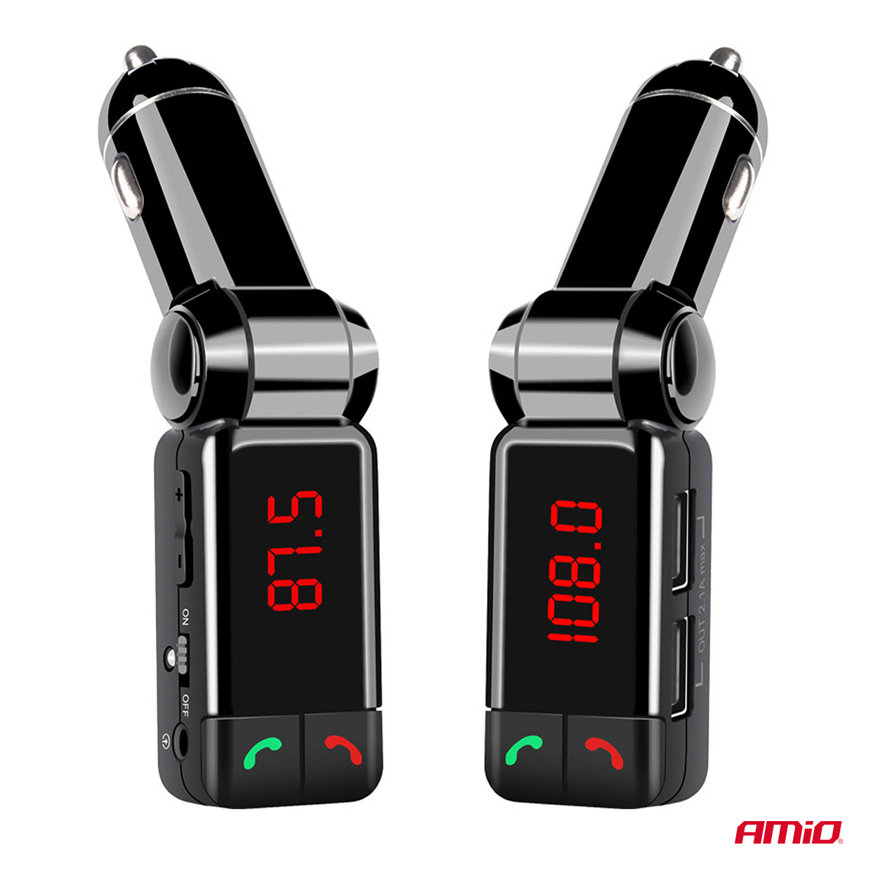 AMiO - FM transmitter 2×USB-A 12V 24V