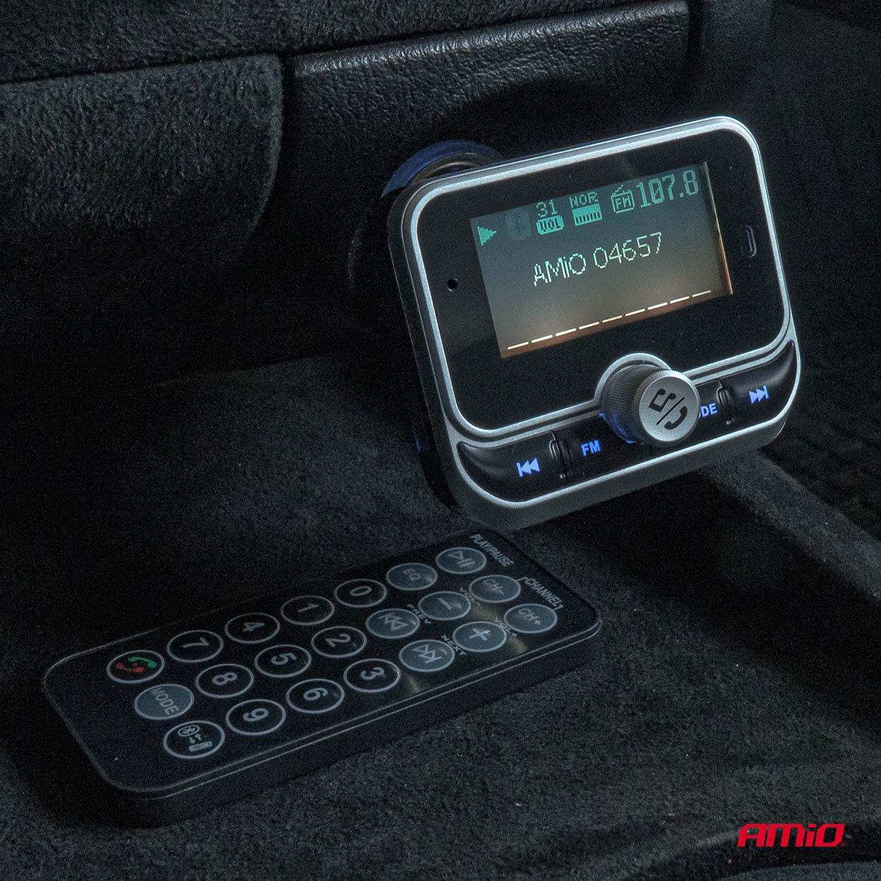 AMiO - FM transmitter 2×USB-A 12/24V
