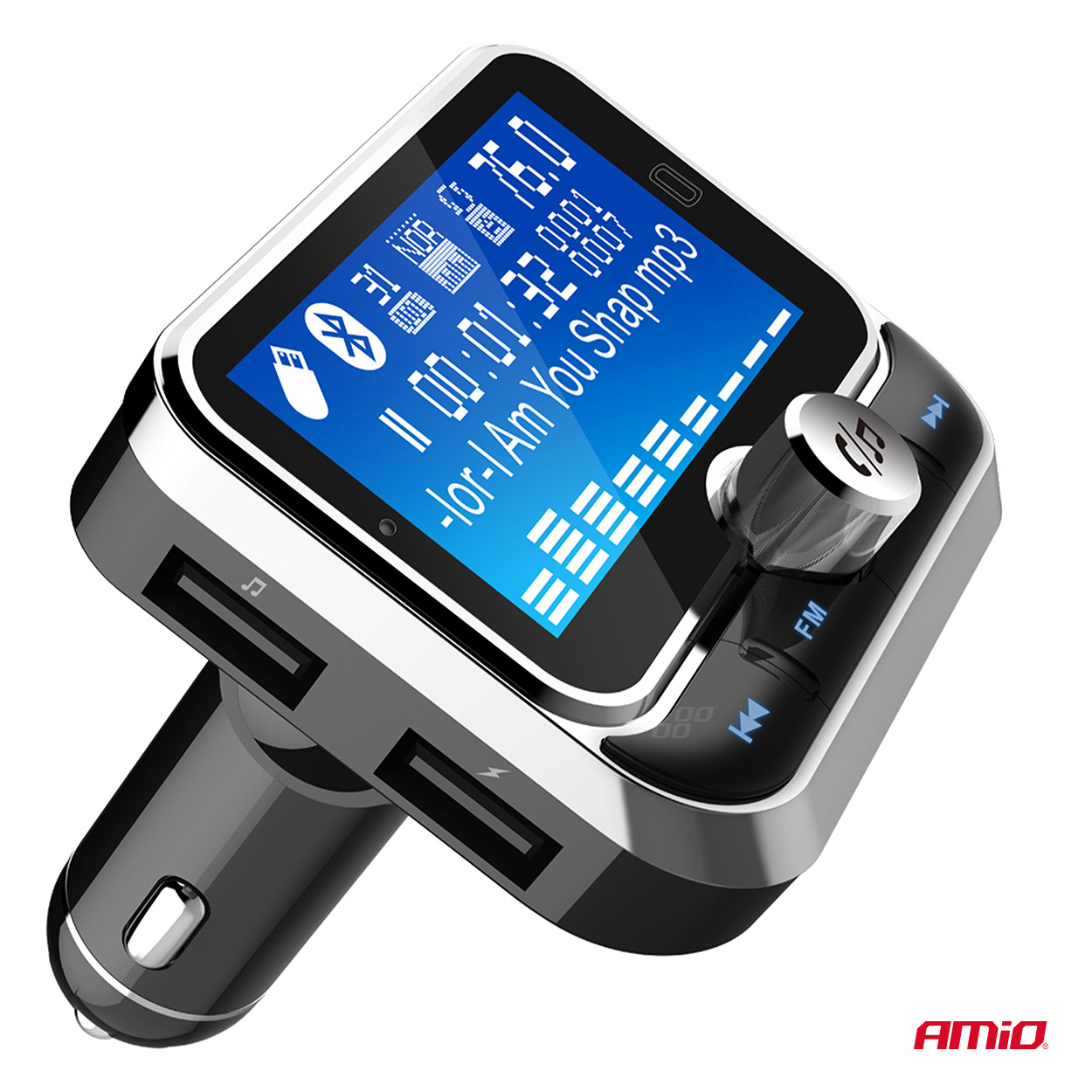 AMiO - FM transmitter 2×USB-A 12/24V