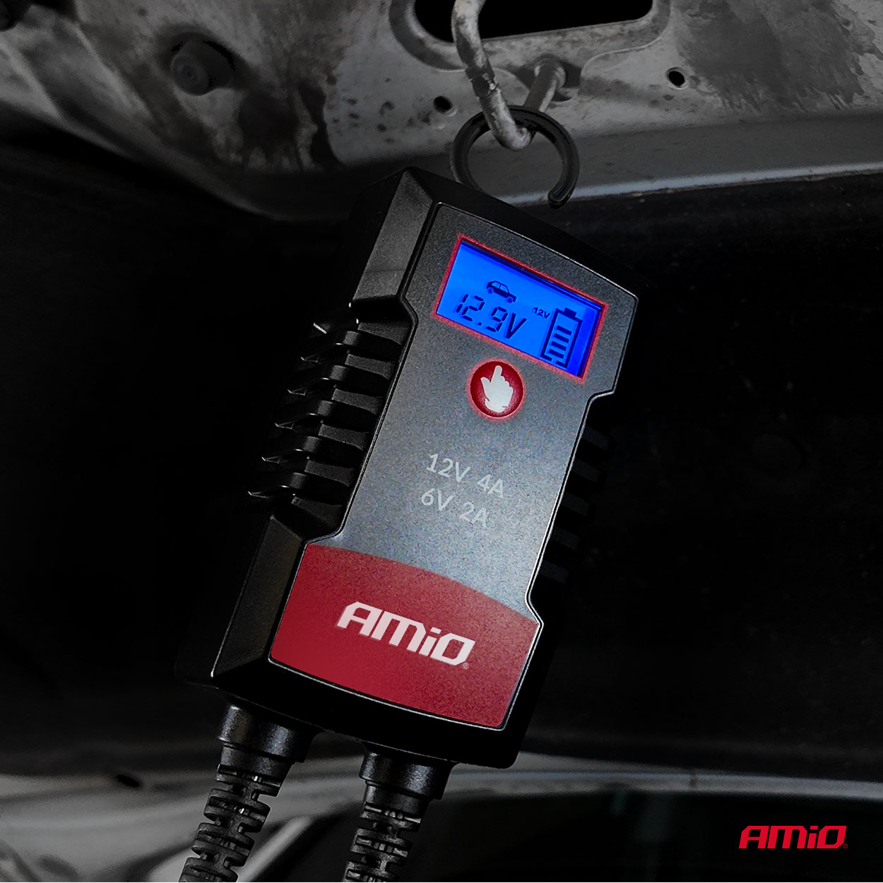 AMiO - Nabíjačka digitálna AGM GEL STD LiFePo4 MAX 4A 6/12V PRO HOOK