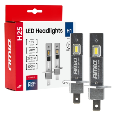 AMiO - LED žiarovky hlavného svietenia Séria H25 CANBUS H1 12V 20W