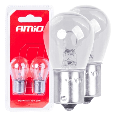 AMiO - Halogénové žiarovky P21W BA15s 12V 2ks blister