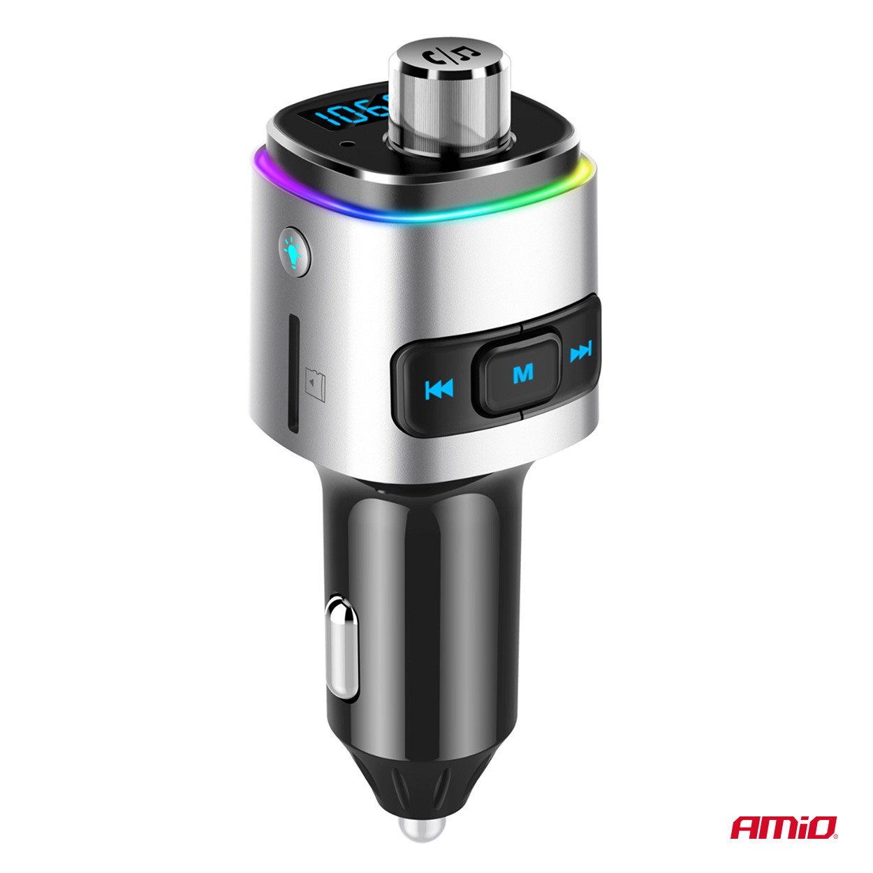 AMiO - FM transmitter 2×USB-A microSD 12/24V