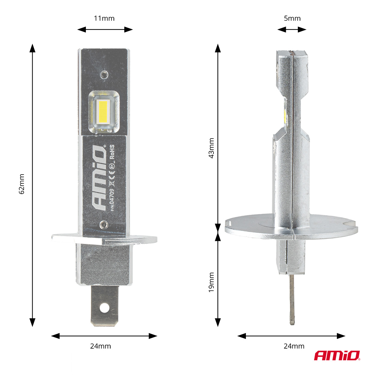 AMiO - LED žiarovky hlavného svietenia Séria H25 CANBUS H1 12V 20W
