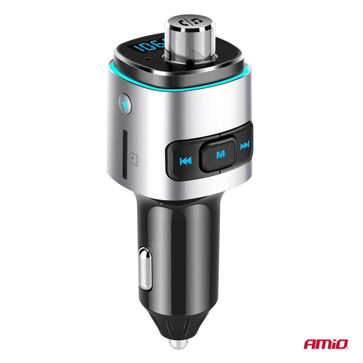 AMiO - FM transmitter 2×USB-A microSD 12/24V