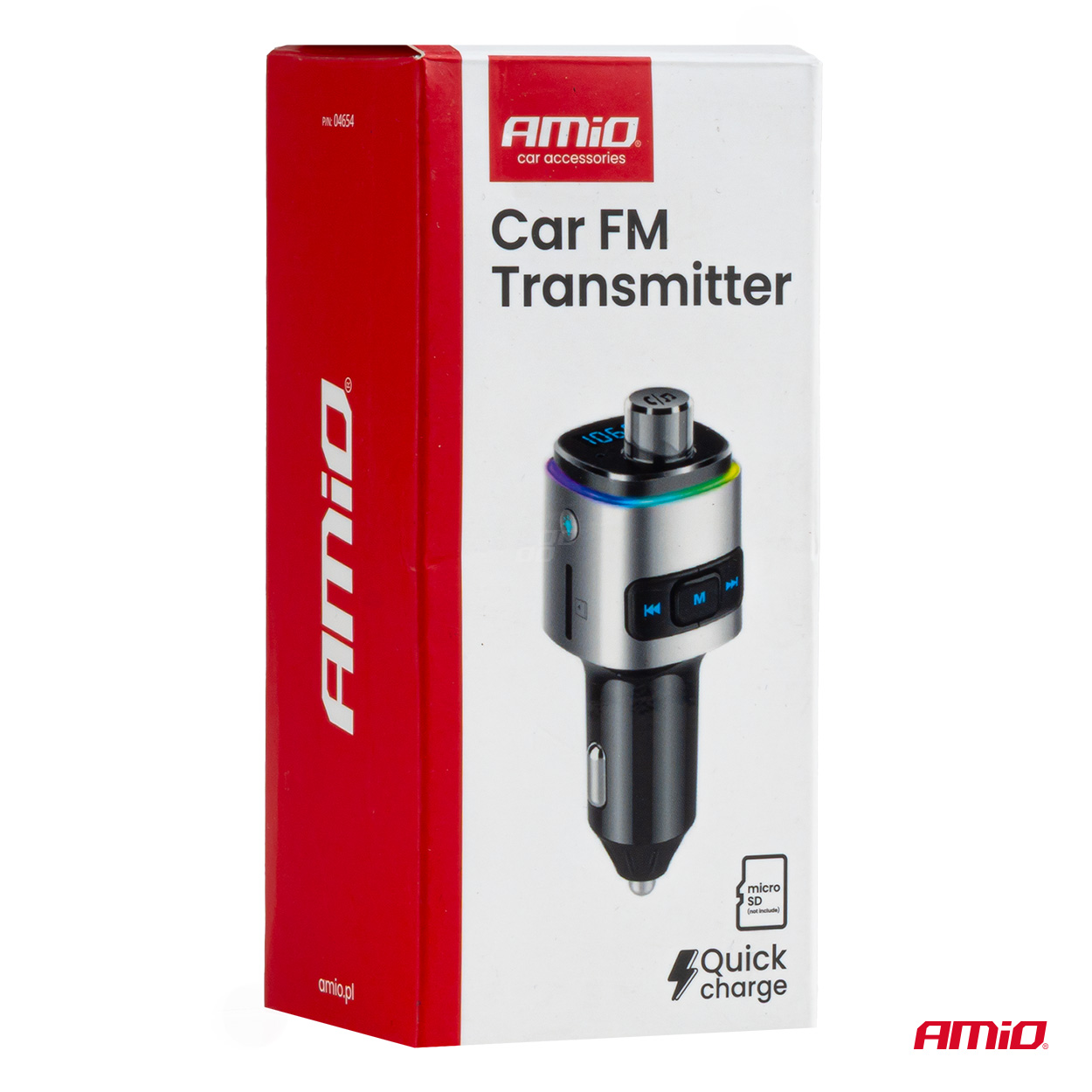 AMiO - FM transmitter 2×USB-A microSD 12/24V