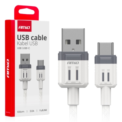 AMiO - Kábel USB na USB-C 3A 100cm FullLINK
