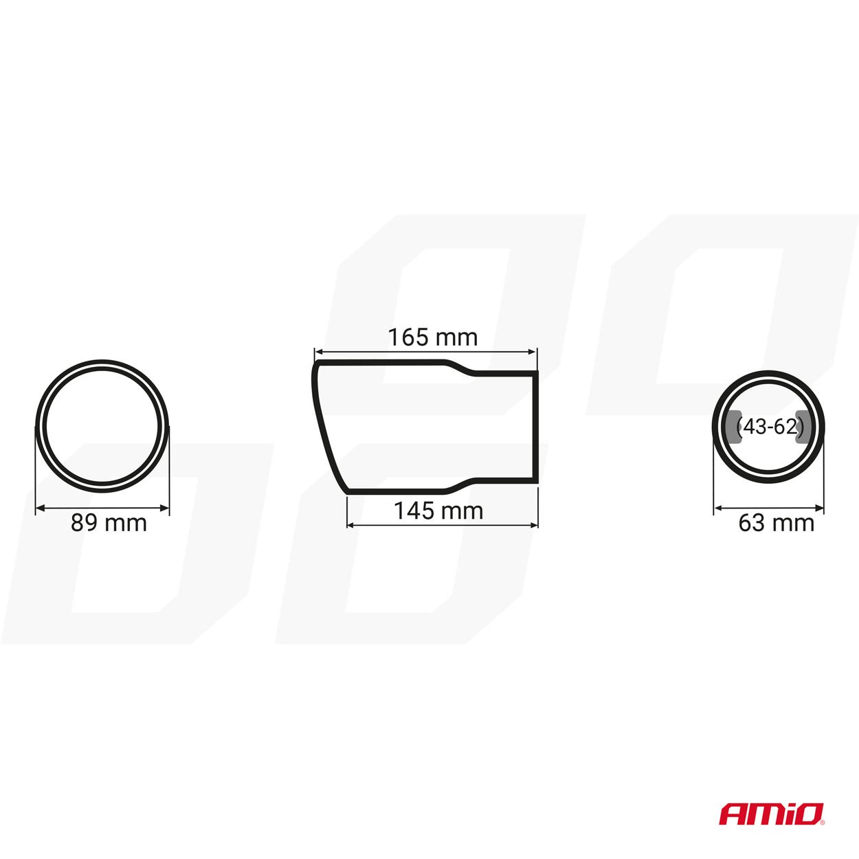 AMiO - Koncovka výfuku z nehrdzavejúcej ocele čierna matná