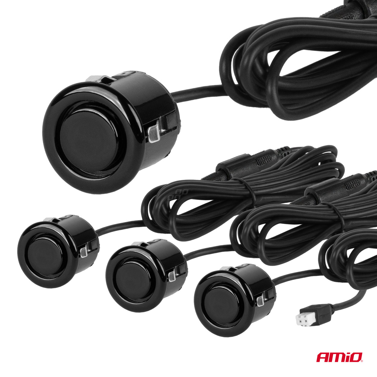 AMiO - Parkovací asistent LED 4-senzorové, čierne GOLD 18mm