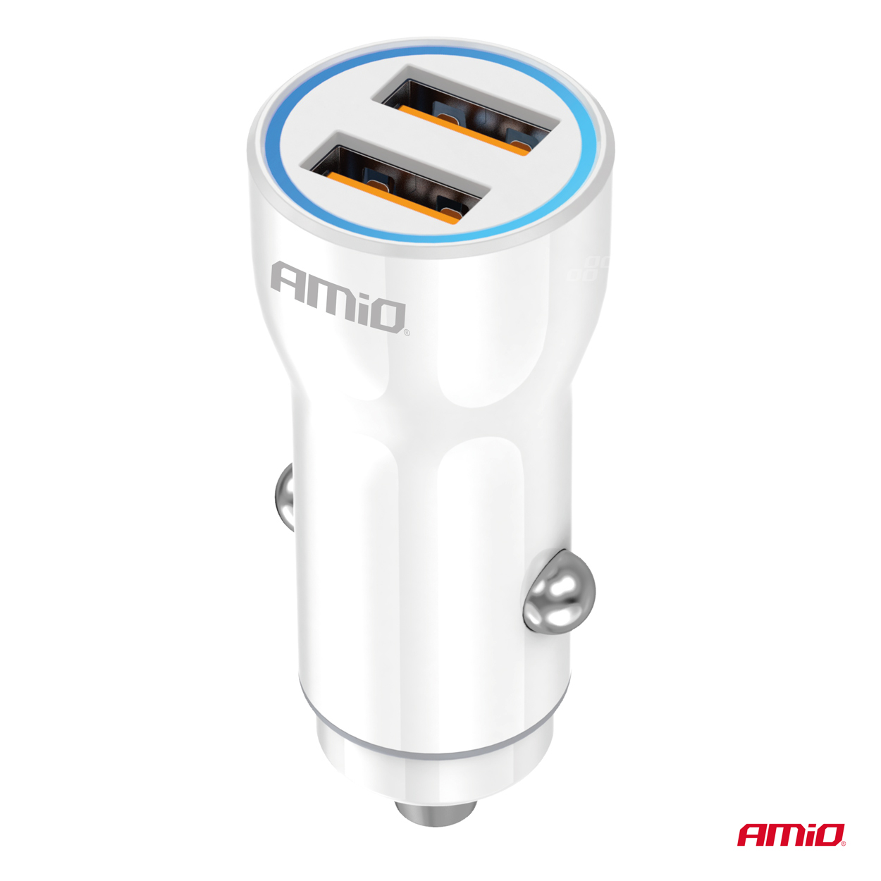 AMiO - Nabíjačka do auta 2xUSB-A 12/24V