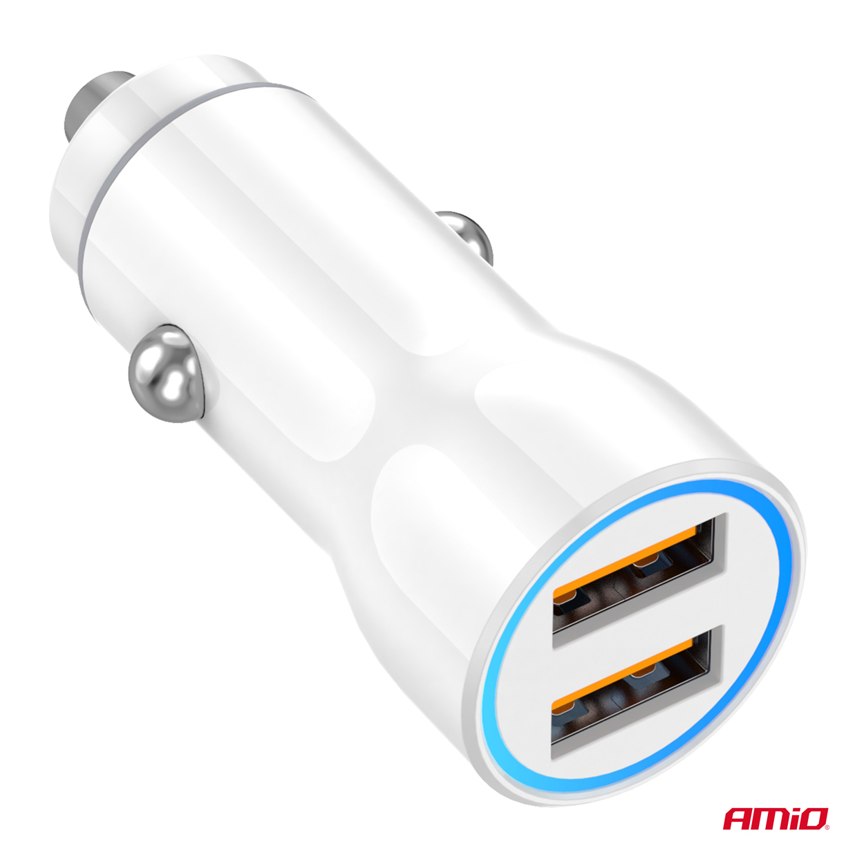 AMiO - Nabíjačka do auta 2xUSB-A 12/24V