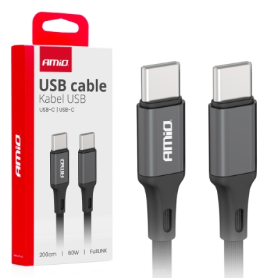 AMiO - Kábel 'USB-C na USB-C 60W 200cm FullLINK