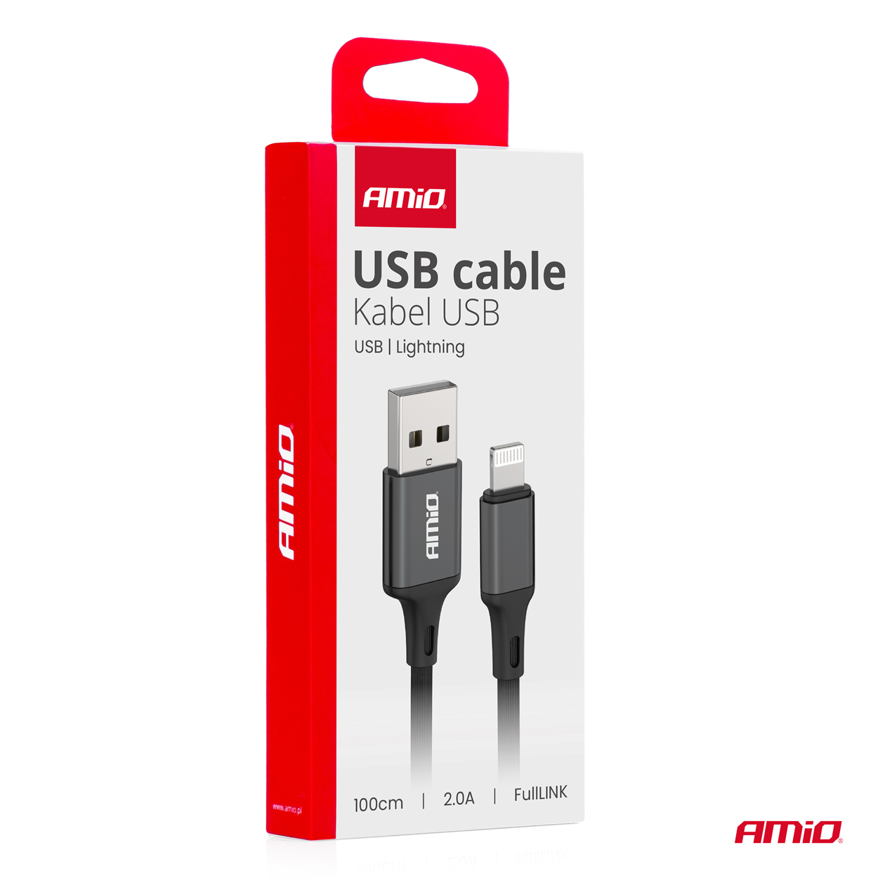 AMiO - Kábel USB na nabíjanie 2A 100cm FullLINK